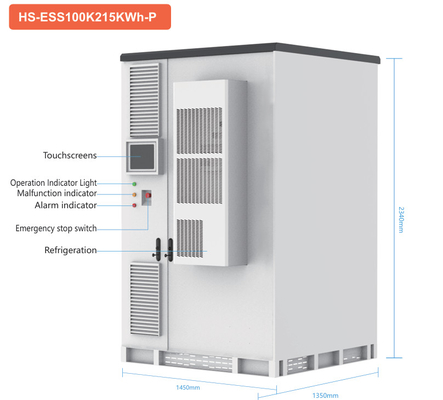 quality Sistema de almacenamiento de energía de batería Lifepo4 100kw/215kwh Sistema BESS factory